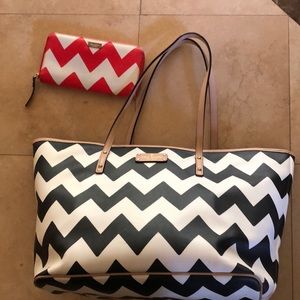Kate Spade chevron tote and  wallet